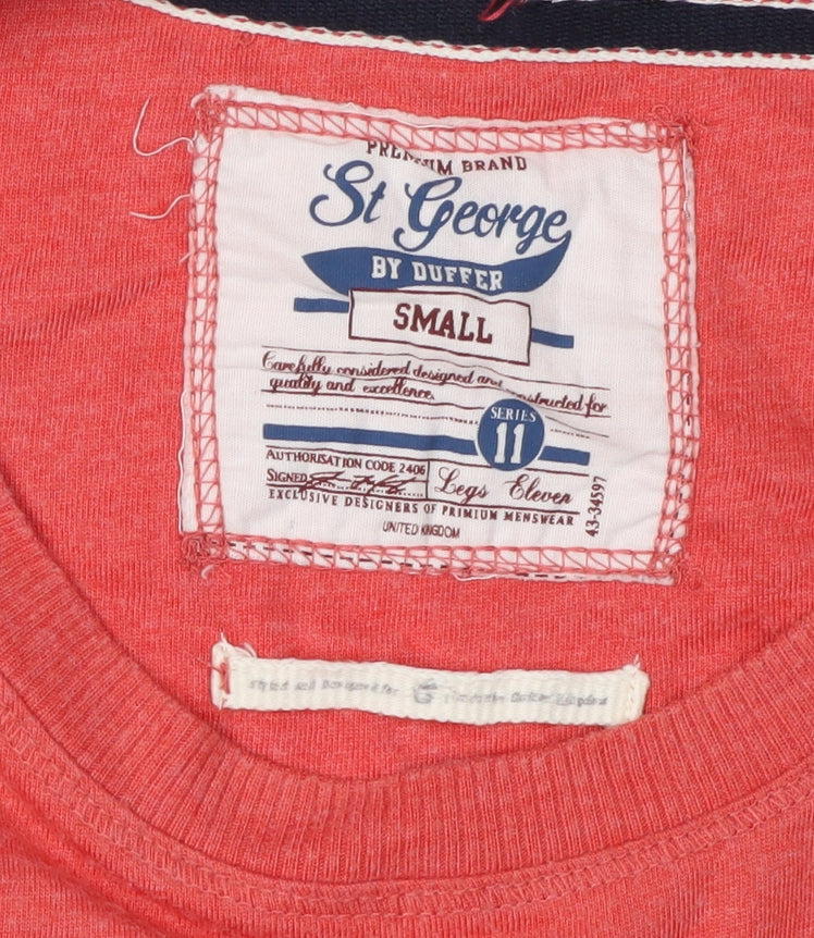 St George By Duffer Men's Red Crew Neck T-Shirt S