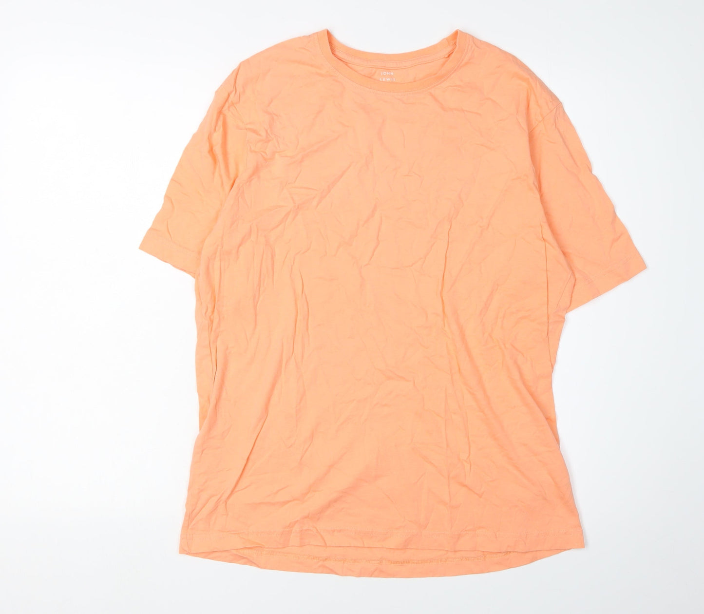 John Lewis Men's Orange Cotton Crew Neck T-Shirt
