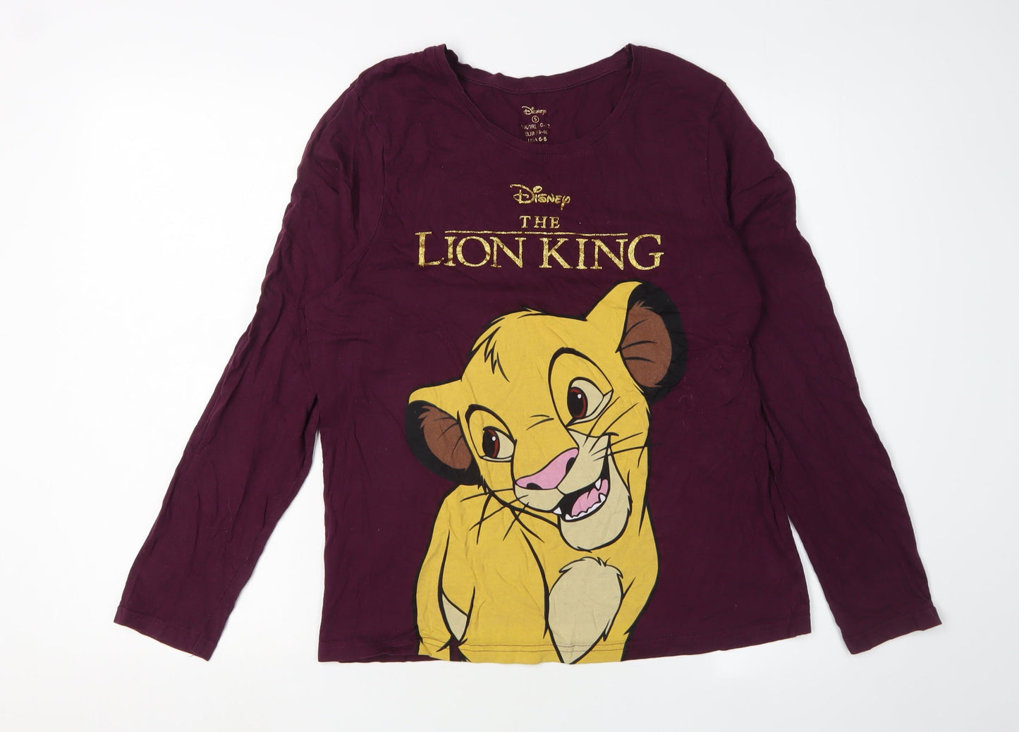 Womens UK Size 12 Disney Purple Jersey T-Shirt