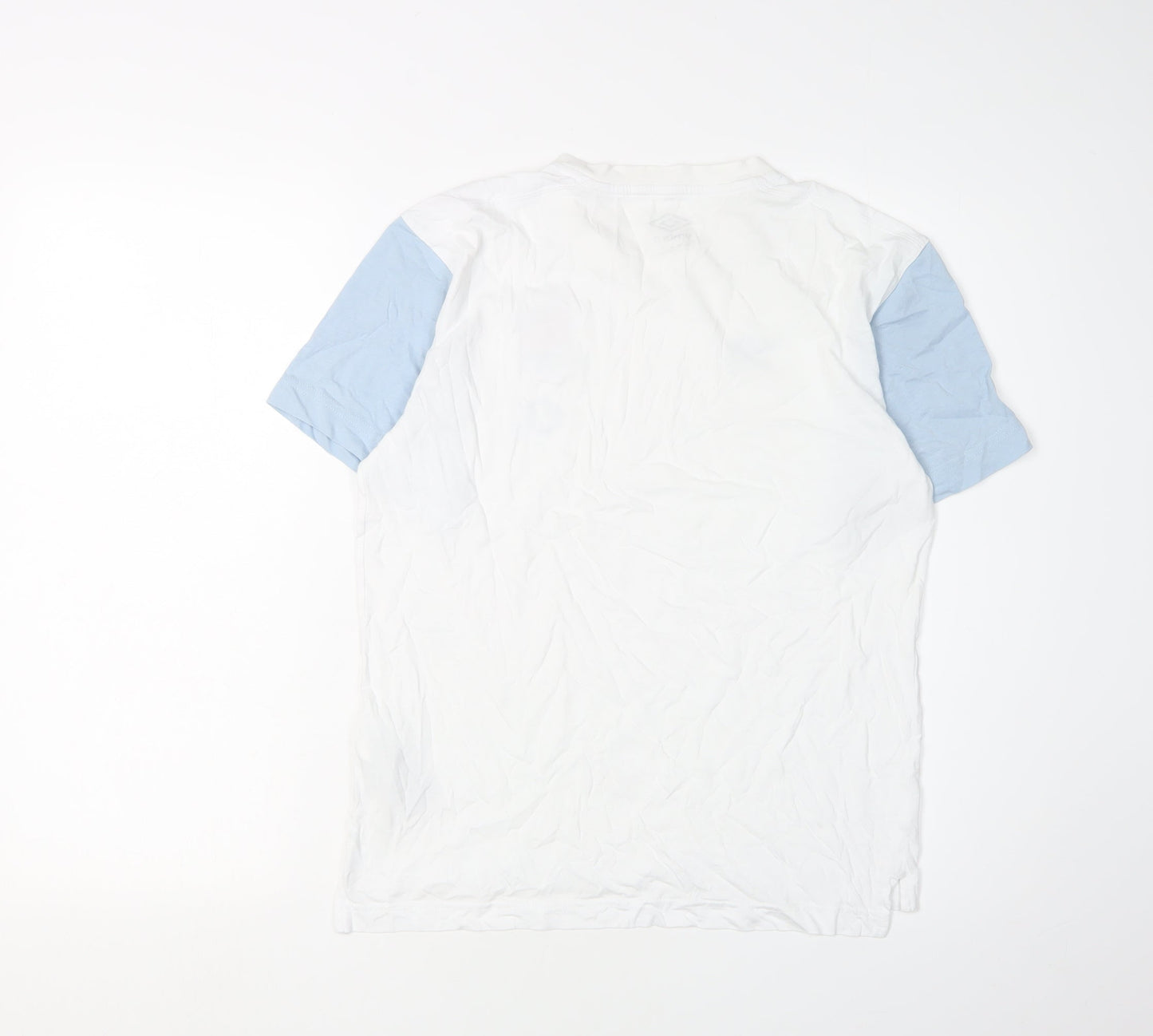 Umbro Boys White Rugby T-Shirt with Logo, YXL, Sports