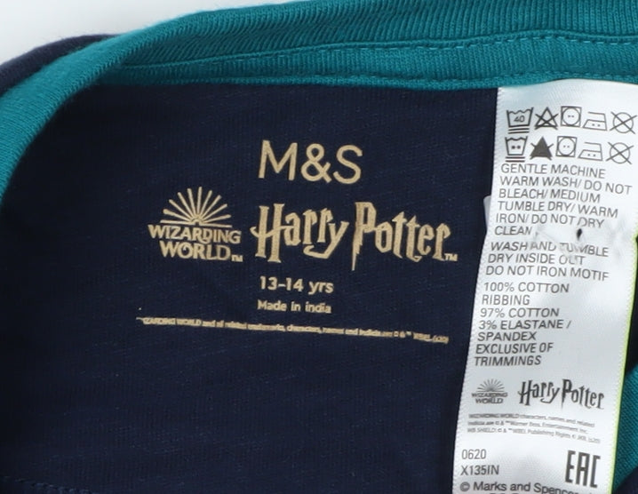 Marks and Spencer Boys Blue Harry Potter Long Sleeve T-Shirt