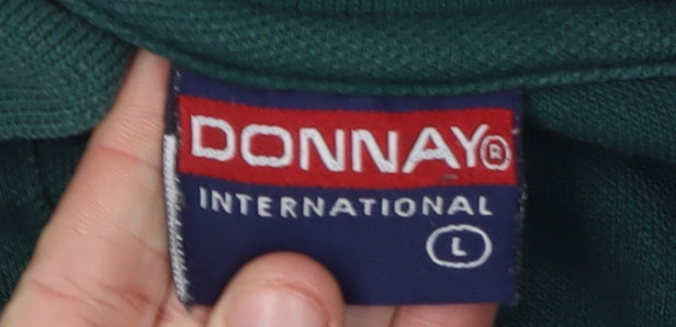 Donnay Men's Green Polo Shirt L Casual Cotton Logo