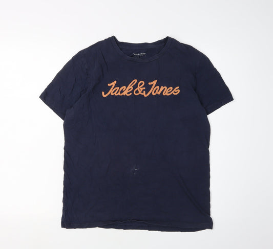 Mens UK Size L JACK & JONES Blue  T-Shirt