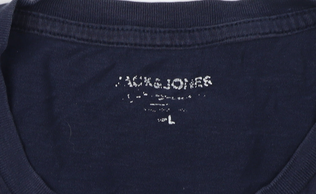 Mens UK Size L JACK & JONES Blue  T-Shirt