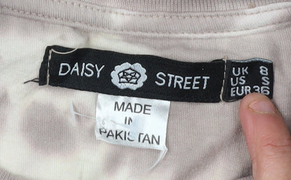 Daisy Street Women's Brown Tie Dye T-Shirt Dress 8