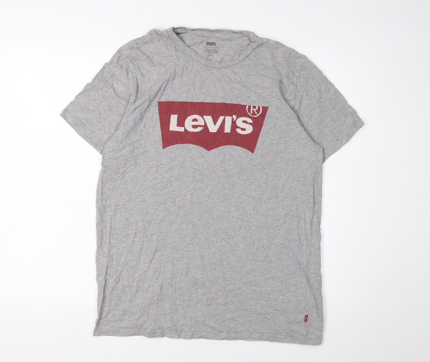Levi's Men's Grey Cotton T-Shirt Size L Logo Design