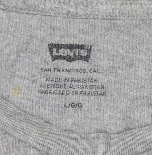 Levi's Men's Grey Cotton T-Shirt Size L Logo Design