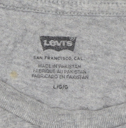Levi's Men's Grey Cotton T-Shirt Size L Logo Design