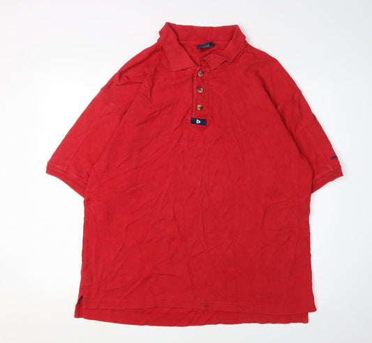 Donnay Men's Red Large Short Sleeve Polo Shirt