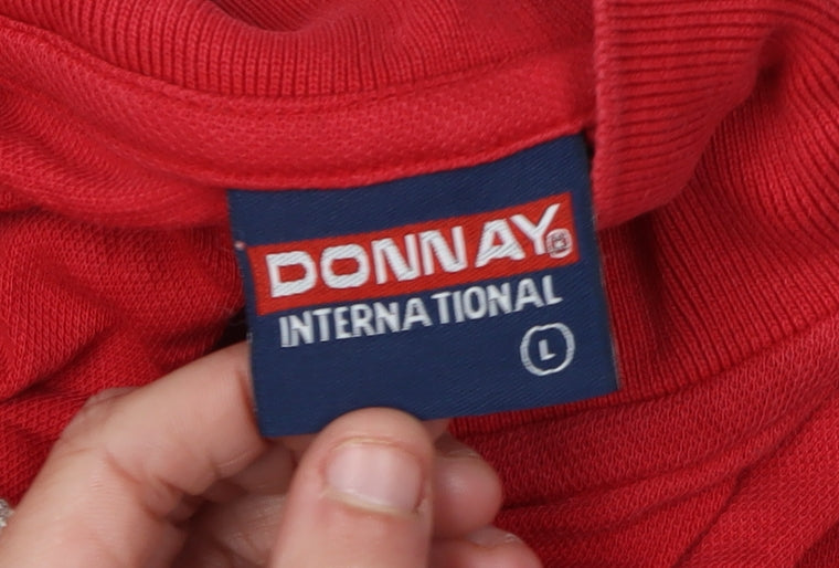 Donnay Men's Red Large Short Sleeve Polo Shirt