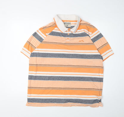 OakRidge Men's Orange Striped XL Polo Shirt