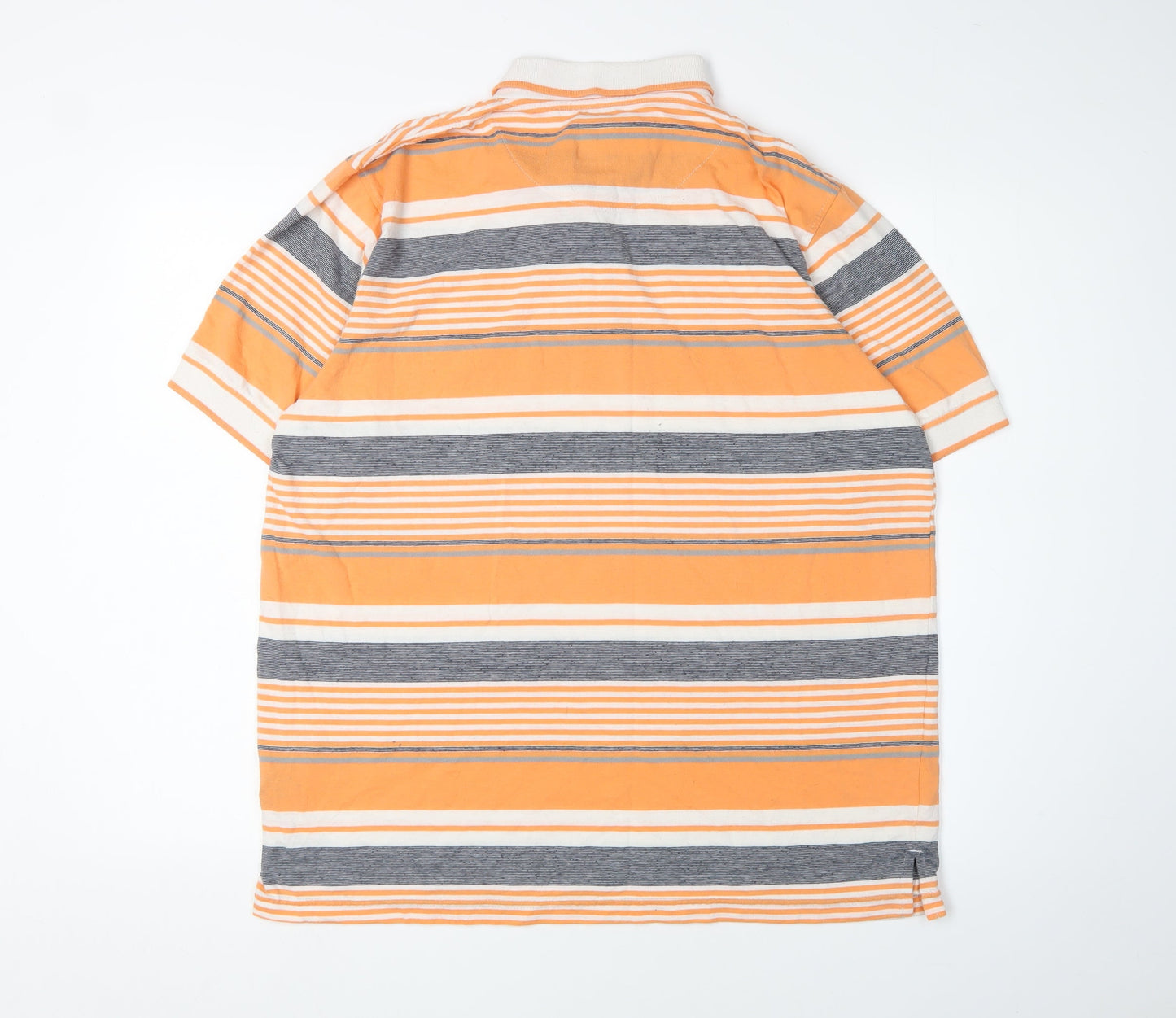 OakRidge Men's Orange Striped XL Polo Shirt