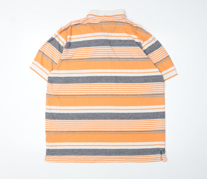 OakRidge Men's Orange Striped XL Polo Shirt