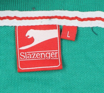 Slazenger Mens Green Polo Shirt L Regular Fit