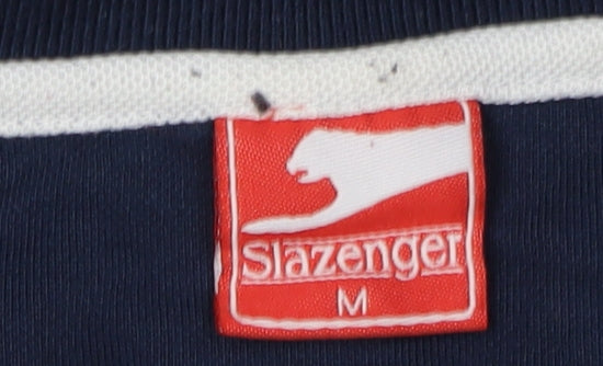 Slazenger Blue Men's Polo Shirt M Solid Casual