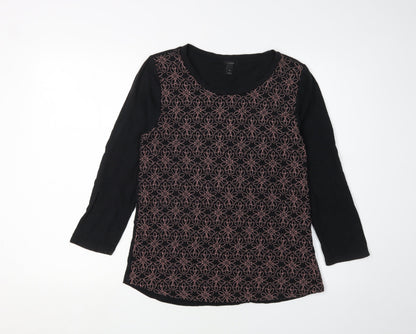 Womens UK Size M J.CREW Black Basic Blouse