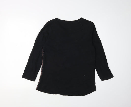 Womens UK Size M J.CREW Black Basic Blouse