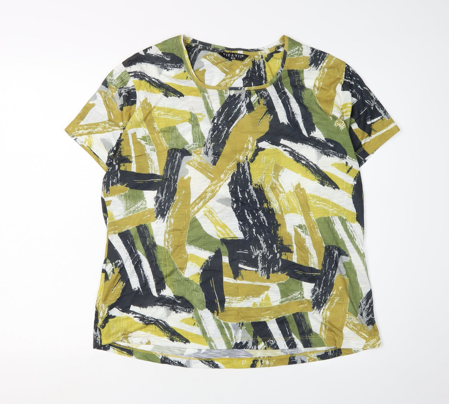 Womens UK Size 18 VIZ-A-VIZ Multicoloured Basic T-Shirt