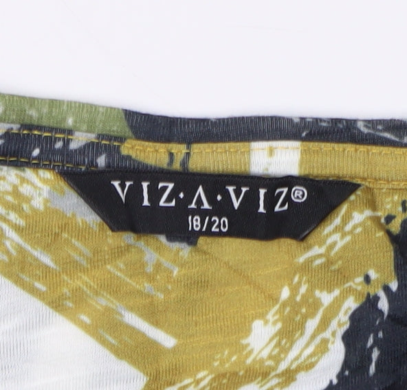 Womens UK Size 18 VIZ-A-VIZ Multicoloured Basic T-Shirt