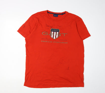 Mens UK Size L GANT Red  T-Shirt