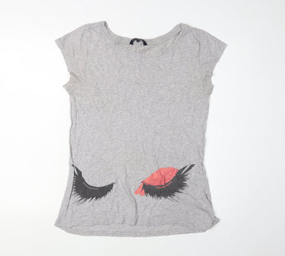 Womens UK Size S French Connection Grey Basic T-Shirt