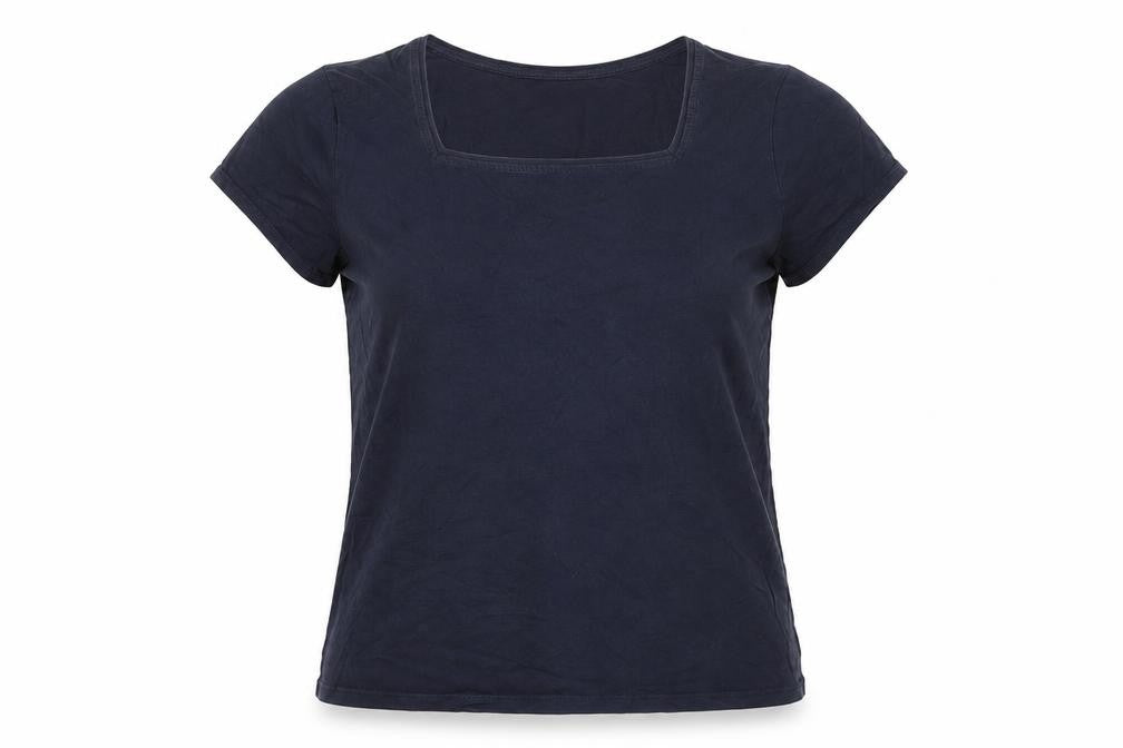 Womens UK Size 14 Laura Ashley Blue Basic T-Shirt