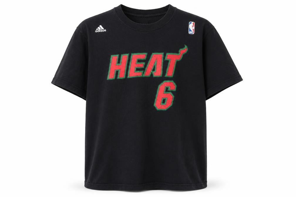Front view of Adidas Men's Black Heat Logo T-Shirt L Sports Style