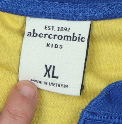 Abercrombie Boys Blue XL Henley Long Sleeve Pullover Top
