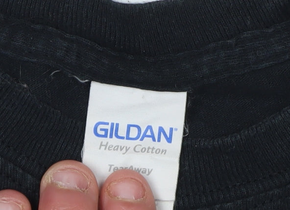 Mens UK Size M Gildan Black  T-Shirt
