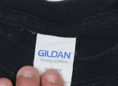Mens UK Size M Gildan Black  T-Shirt