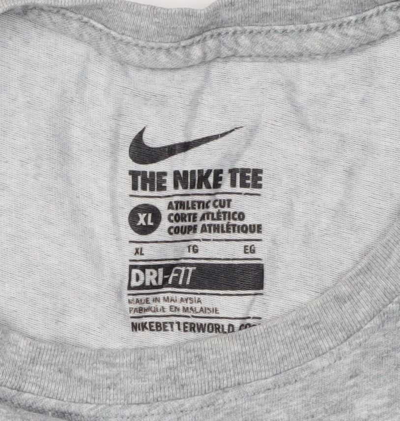 Nike Men's XL Grey Athletic T-Shirt with Logo