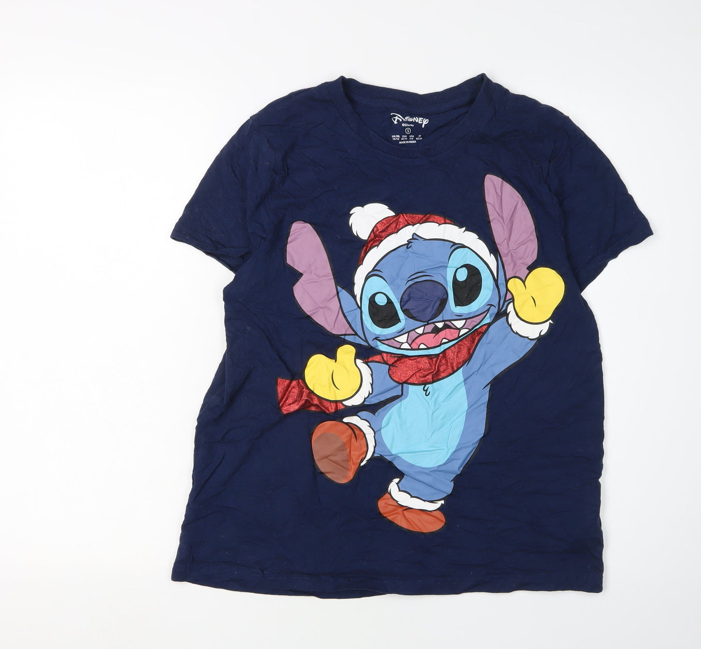 Unisex Adults UK Size S Disney Blue Basic T-Shirt
