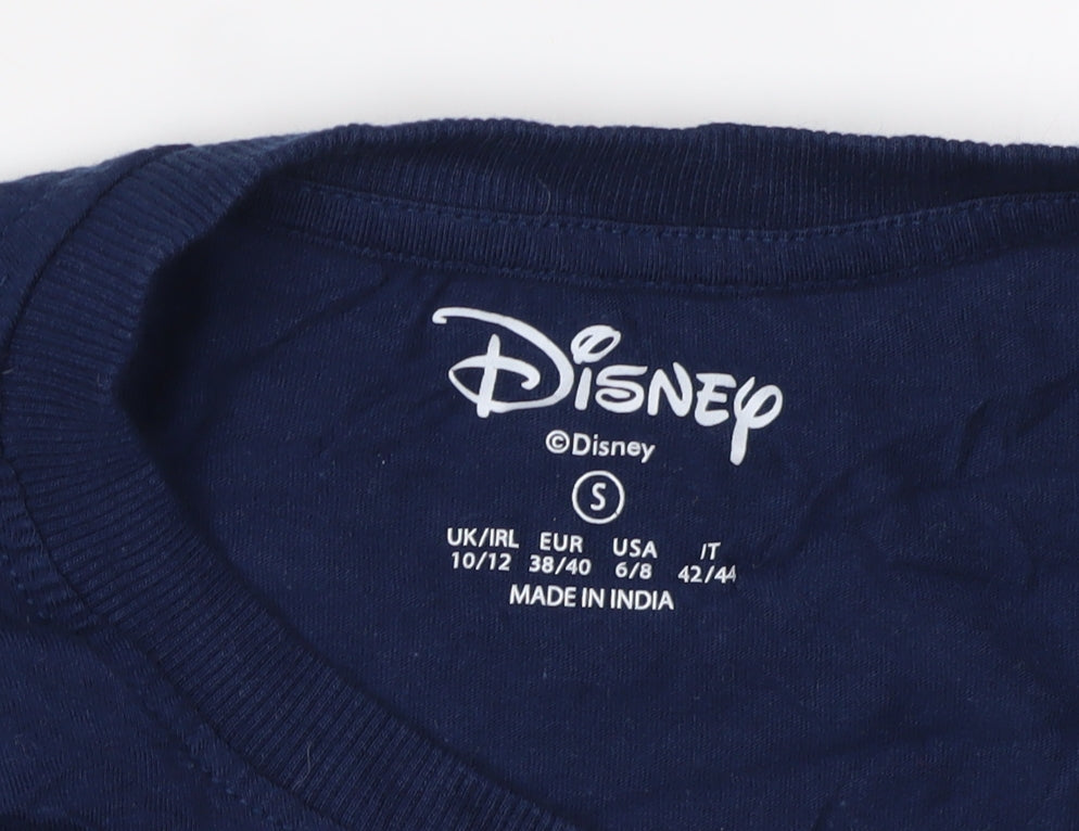 Unisex Adults UK Size S Disney Blue Basic T-Shirt