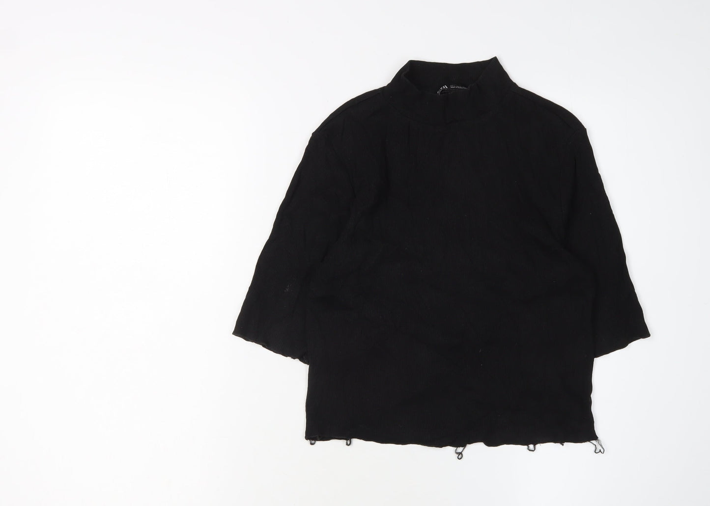 Womens UK Size L Zara Black Basic Blouse