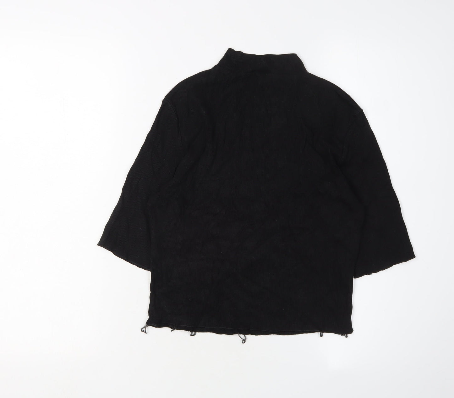Womens UK Size L Zara Black Basic Blouse