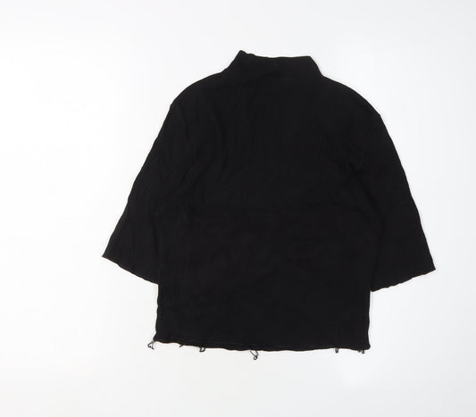 Womens UK Size L Zara Black Basic Blouse