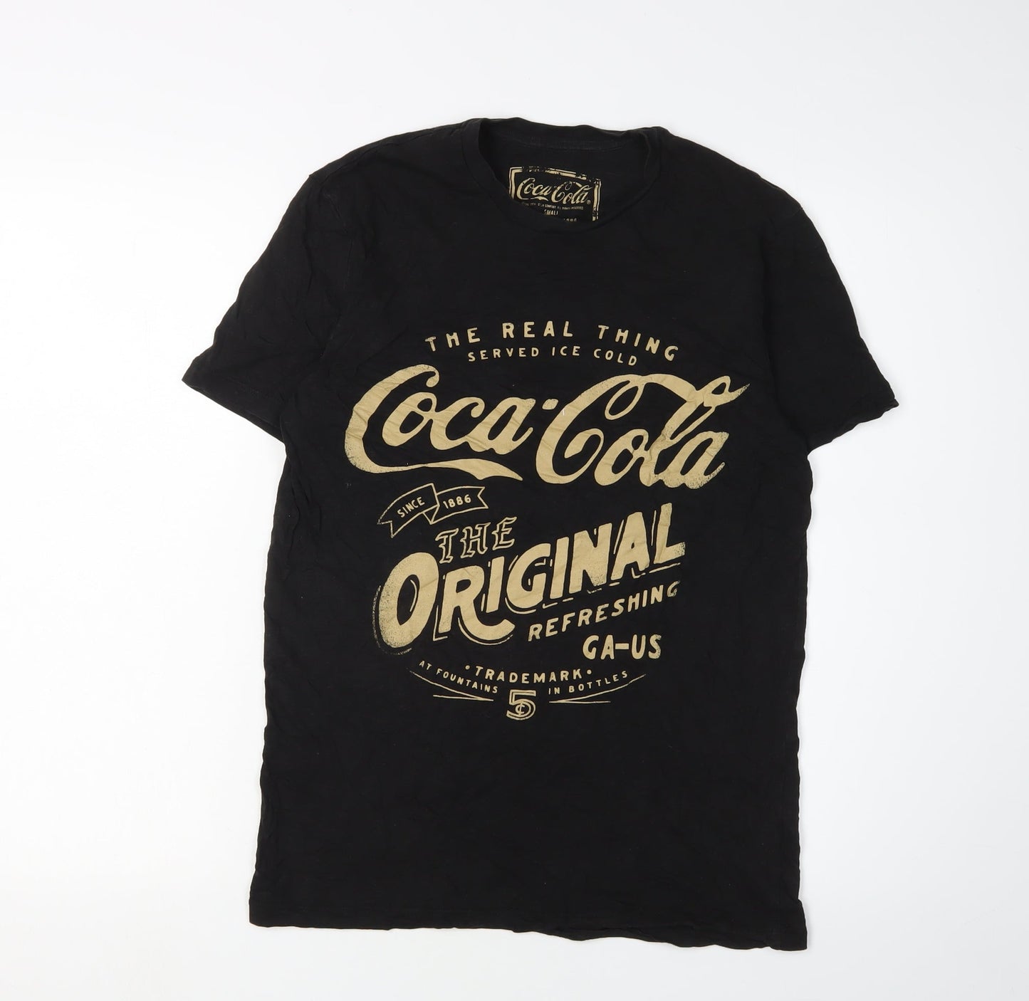 Mens UK Size S Coca-Cola Black  T-Shirt