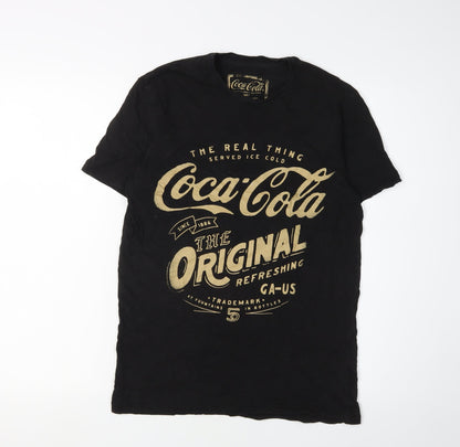 Mens UK Size S Coca-Cola Black  T-Shirt