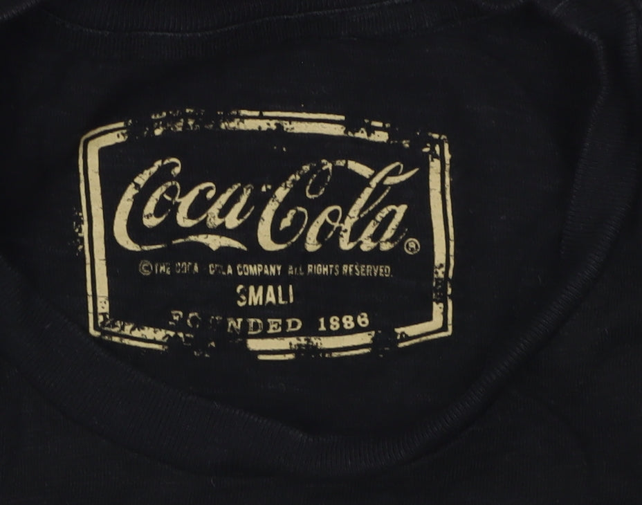 Mens UK Size S Coca-Cola Black  T-Shirt