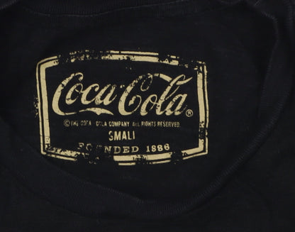 Mens UK Size S Coca-Cola Black  T-Shirt