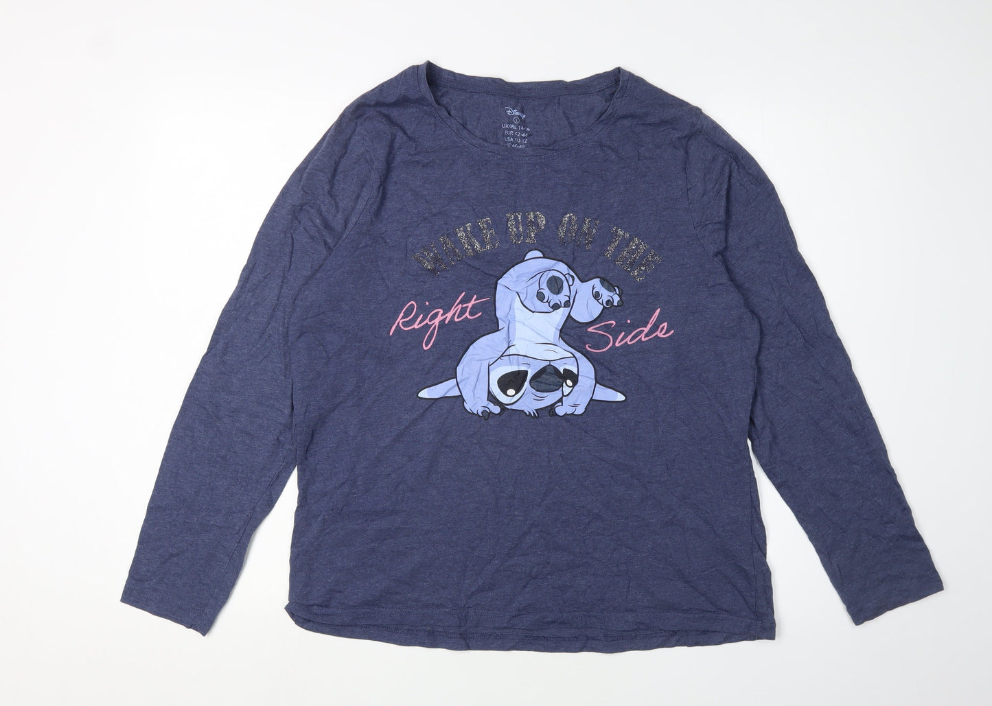 Womens UK Size L Disney Blue  T-Shirt