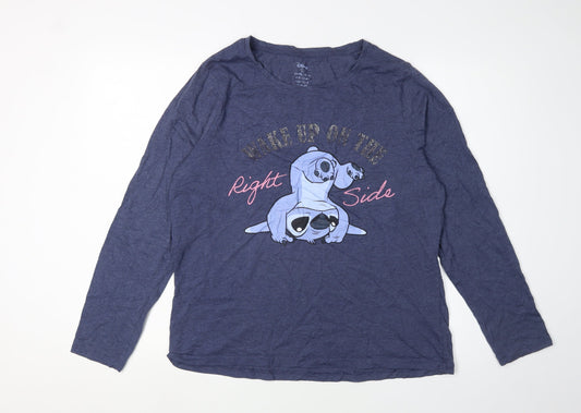 Womens UK Size L Disney Blue  T-Shirt