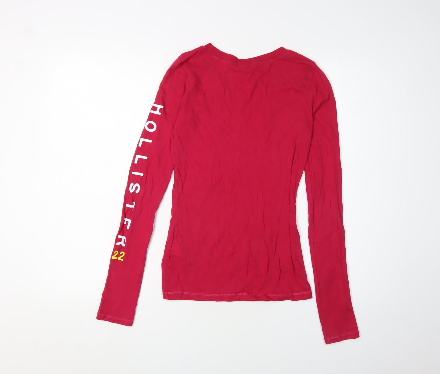 Womens UK Size XS Hollister Red Basic T-Shirt