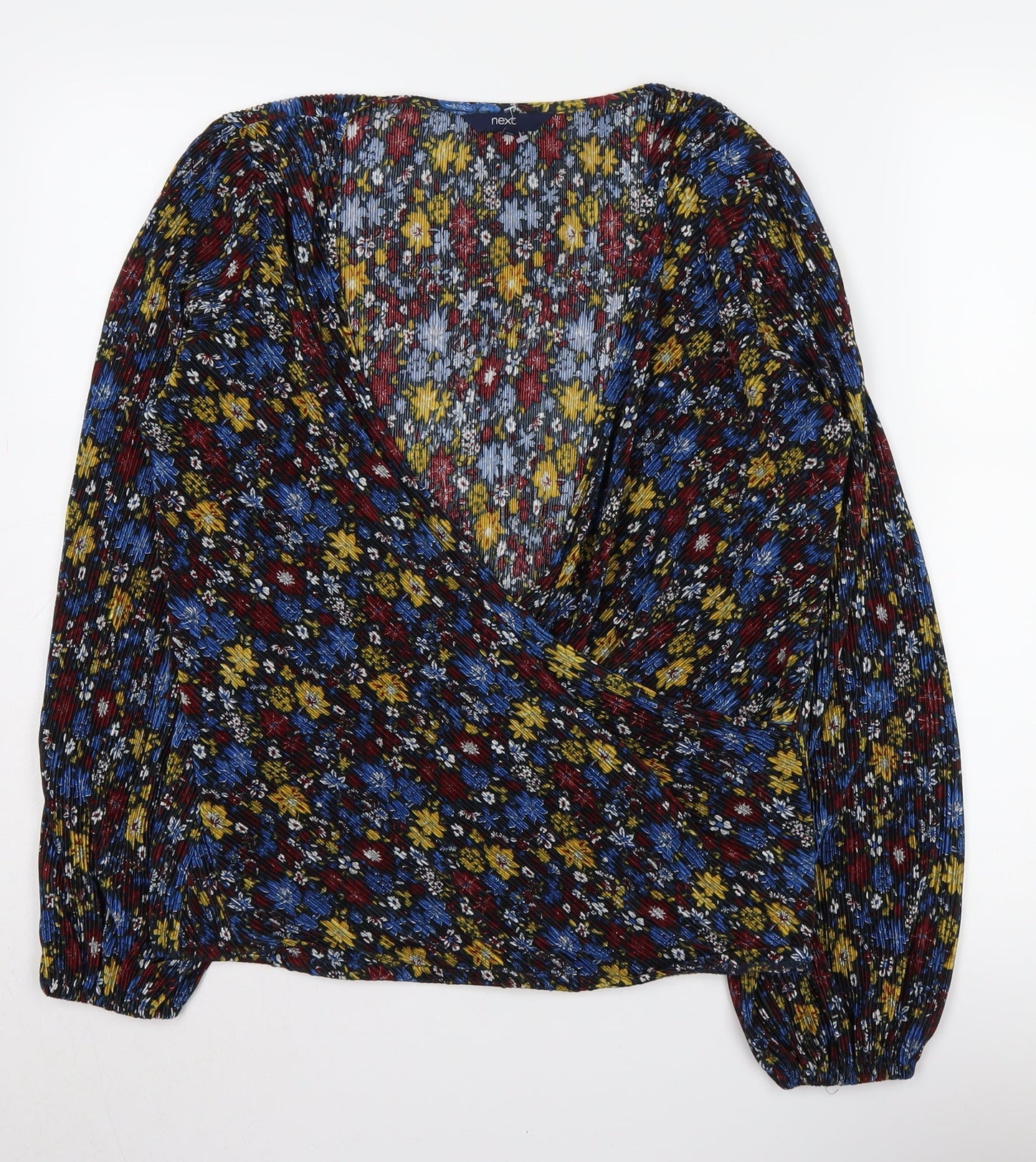Womens UK Size 12 NEXT Multicoloured Wrap Blouse