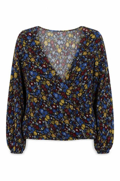 Womens UK Size 12 NEXT Multicoloured Wrap Blouse