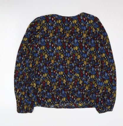 Womens UK Size 12 NEXT Multicoloured Wrap Blouse