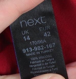 Womens UK Size 14 NEXT Red Basic Blouse