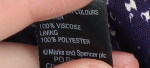 Marks and Spencer Women’s Blue Geometric V-Neck Sheath Dress