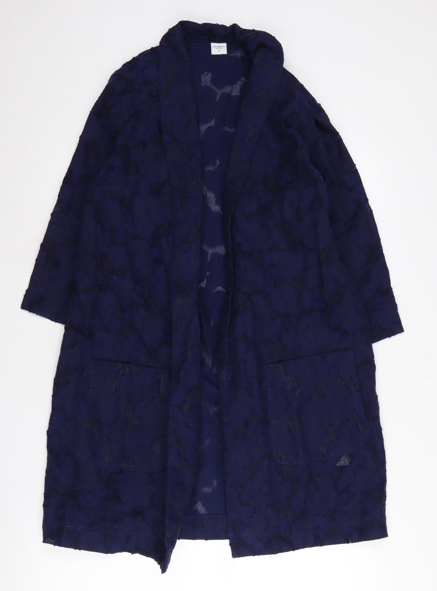 Womens UK Size 10 Cotton Traders Blue Cardigan Jumper