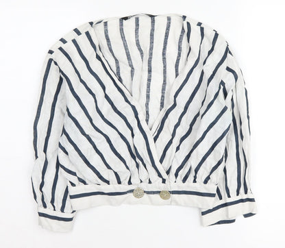 Womens UK Size S Zara White Wrap Blouse